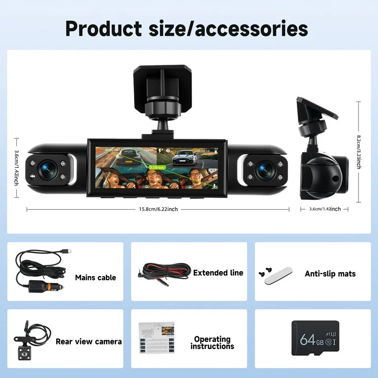 RoadGuard 4X 1080P 4-Channel Dash Cam
