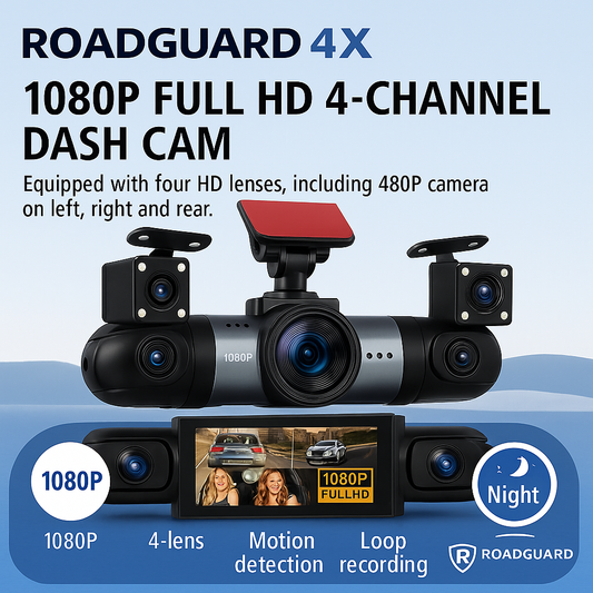 RoadGuard 4X 1080P 4-Channel Dash Cam